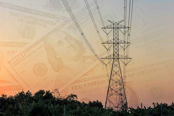 Electricity Rates Changes Illustration | Powerlines and Money