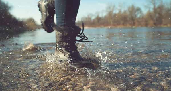 Waterproof Boots Photo of Legs Running Thru Stream