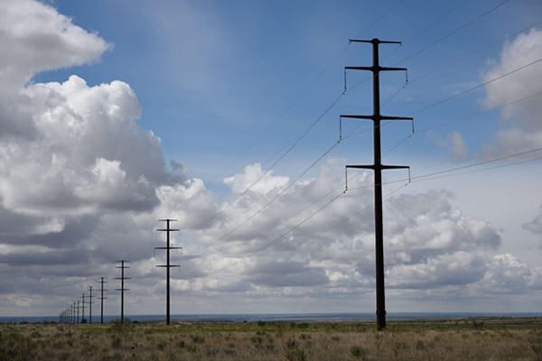 Powerlines in Open Plains Texas Coming from Oncor