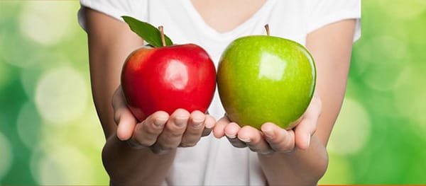 Comparison Illustration of Two Apples