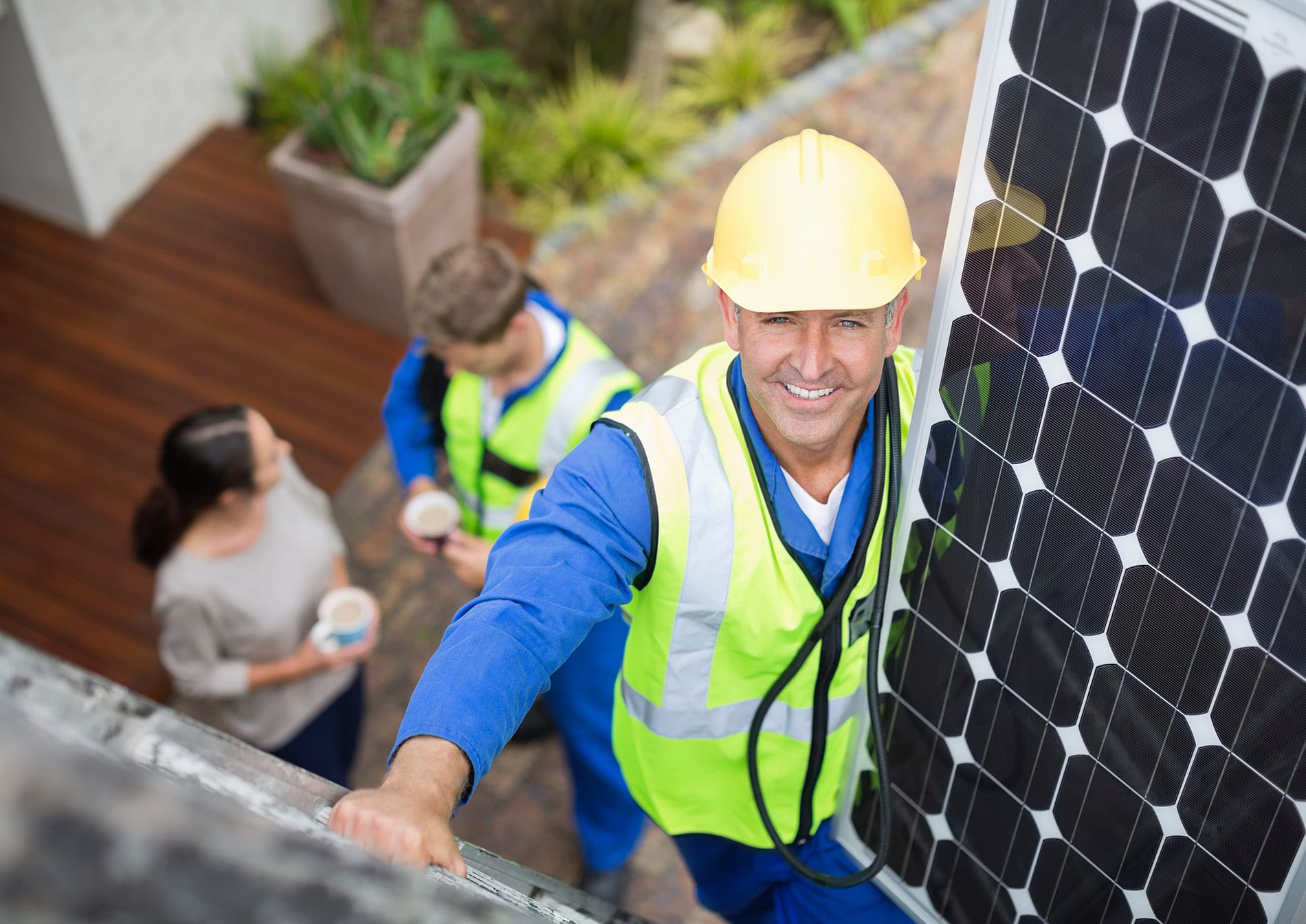 Solar Buyback Technician Installs Solar Energy Panels