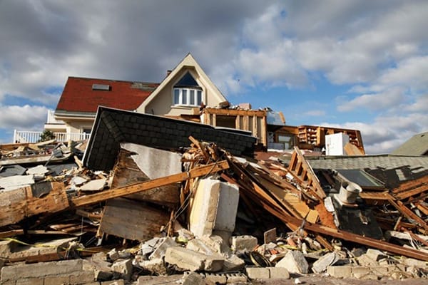 House Broken Fallen Down Aftermatrh of Hurricane