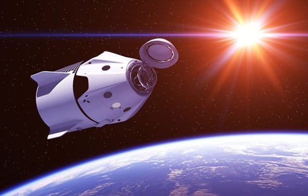 Elon Musk Shuttle Ship out in Space